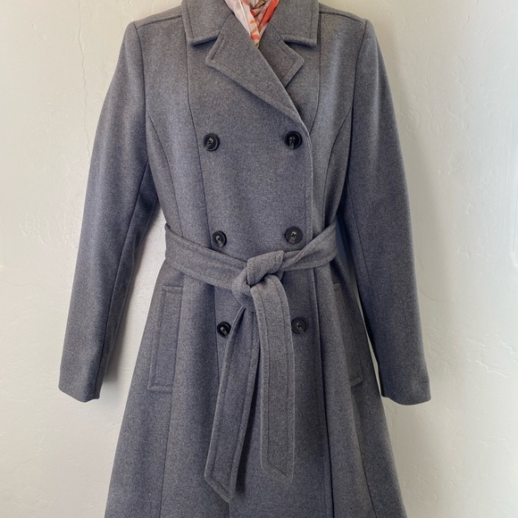 Belted Wool Blend Trench Coat - Picture 2 of 10